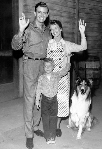 Jon Shepodd, Cloris Leachman, Jon Provost, and Lassie