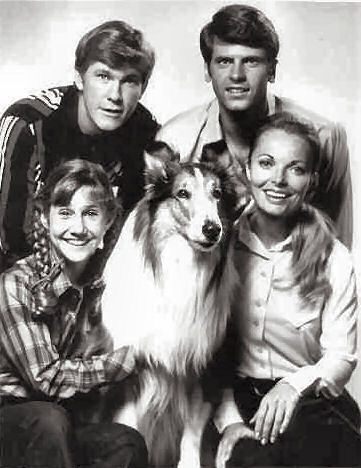 Larry Wilcox, Skip Burton, Ron Hayes, and Lassie